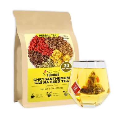 FullChea - Chrysanthemum Cassia Seed Tea, 30 Teabags, 5g/bag - Burdock Root, Goji Berries, Osmanthus, Honeysuckle Combination Herbal Tea - Image 1