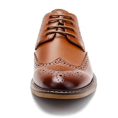 Temeshu Men's Dress Shoes Casual Oxford Shoes Business Formal Shoes DS09 Brown 13 - Image 4
