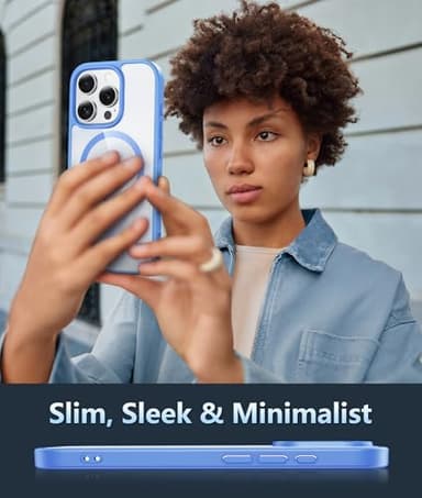FNTCASE for iPhone 16 Pro Case: iPhone 16 Pro Phone Clear Case Magnetic Military Grade Drop Protection Anti Yellowing Cell Phone Cover - Shockproof Protective Bumper Transparent Cases(E-Ultramarine) - Image 7