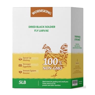 WORMSKING 5LB Dried Black Soldier Fly Larvae, More Calcium Than Dried Mealworms, High Protein Chicken Feed,Duck Food, BSFL, Duck Treats - Image 1