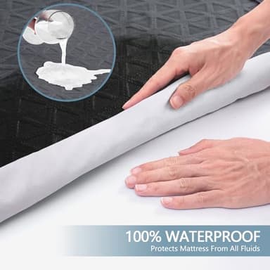 Premium Waterproof Mattress Protector Queen Size, Breathable Bed Cover 3D Air Fabric Cooling Mattress Pad Cover Smooth Soft Noiseless Washable, 8''-21'' Deep Pocket (Gray) - Image 3