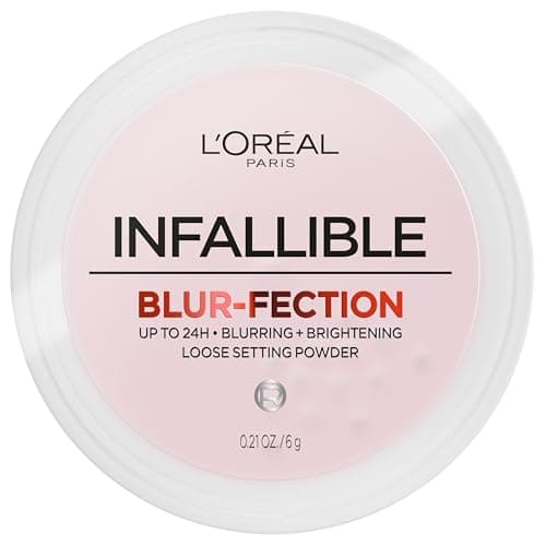 L'Oreal Paris Infallible Blur-fection Longwear Loose Setting Powder, Blurring Face Powder With Up to 24HRs of Wear, Brightening Light Pink, 1 Kit - Image 1