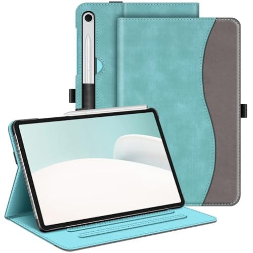 Fintie Case for Samsung Galaxy Tab S10 Lite/ S10 FE/ S9 FE 5G 10.9 Inch/Tab S9 11 Inch with S Pen Holder, Multi-Angle Viewing Protective Cover with Pocket, Auto Sleep/Wake, Turquoise - Image 1