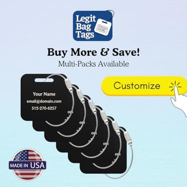 Custom Luggage Tags (3 or 6 Pack) - Personalized Unique Suitcase & Backpack Travel, Durable, Waterproof & Heavy Duty (Red) - Image 6