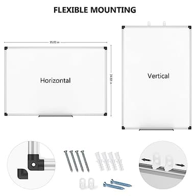 XBoard Magnetic Dry Erase Board/Whiteboard, 36 X 24 Inches, Double Sided White Board,1 Dry Eraser & 3 Dry Erase Markers & 4 Push Pin Magnets - Image 3