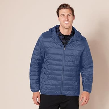 Amazon Essentials Men's Lightweight Water-Resistant Packable Hooded Puffer Jacket, Indigo, Medium - Image 6