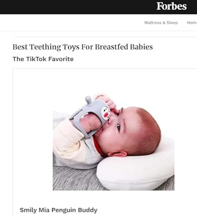 Smily Mia 2pack Baby Teething Toys for 0-6 3-6Months |Penguin Teether | Hand Teethers| Teething Mittens|Chew Toys for Teething Pain Relief, Baby Pacifiers| New Born Essentials, Blue+Grey - Image 5