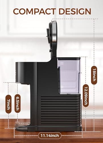 COWSAR Single Serve Coffee Maker, K Cup Coffee Brewer for Capsule and Ground Coffee, Commercial Coffee Machine with 40 Oz Water Tank, 5 Brew Sizes Up To 14 Oz, Ideal for Home/Office, Black - Image 2