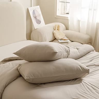 ROSGONIA Oversized King Comforter Oatmeal, 3pcs(1 Boho Comforter & 2 Pillowcases), Lightweight Oversized King Size Comforter Sets All Season Bedding - Image 5