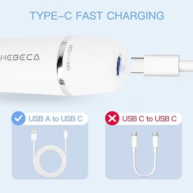 HEBECA Nose Hair Trimmer for Women and Men, 3-in-1 Electric Facial Hair Removal Rechargeable Portble Waterproof Face Shaver Razor for Nose Ear Eyebrow Peach-Fuzz Lips Chin FT3001 - Image 8