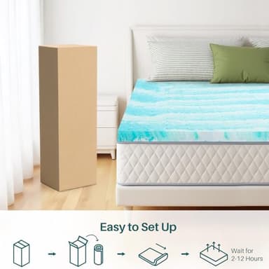 3 Inch Mattress Topper Full, Gel Memory Foam Infused Bed Toppers, Ventilated Soft Mattress Pads for Pressure Relief, CertiPUR-US Certified, Blue - Image 7