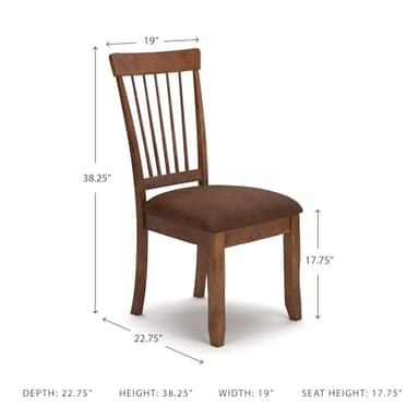 Signature Design by Ashley D199-01 Berringer 18" Rustic Dining Chair with Cushions, 2 Count, Light Brown - Image 3