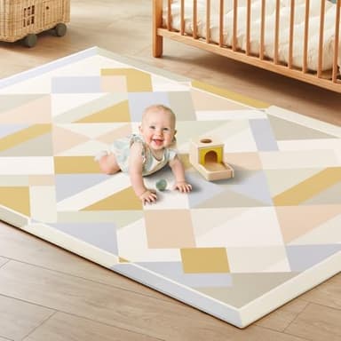 Tiny Land Baby Play Mat - Extra Large 78"x55" Waterproof Crawling Playmat for Infants & Toddlers, Reversible Non-Slip Foam Floor Mat, Soft Thick Foldable (Modern Zoo Oasis - Image 2