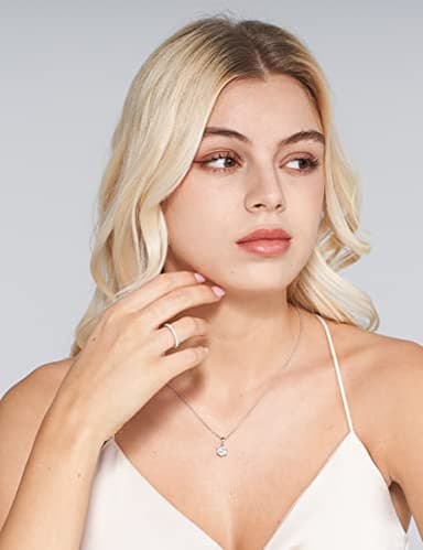 IMOLOVE Moissanite Wedding Band Wedding Rings for Women 925 Sterling Silver Rings with 18K White Gold Plated Eternity Stackable Engagement Ring Anniversary Band Size 6 - Image 4