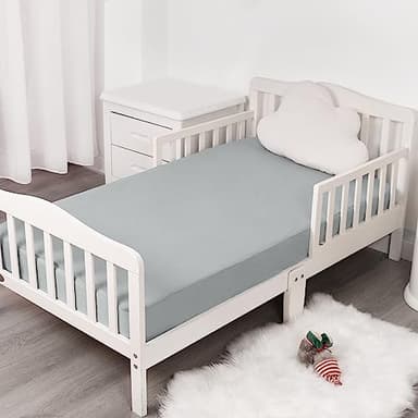 Stretchy Crib Sheets for Boys Girls, 2 Pack - Fitted for Standard Crib and Toddler Bed Mattress 52" x 28", Soft and Breathable Fitted Crib Sheets Neutral, Grey - Image 6