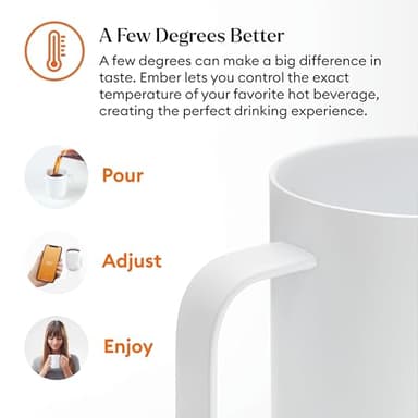 Ember Temperature Control Smart Mug 2, 10 Oz, App-Controlled Heated Coffee Mug with 80 Min Battery Life and Improved Design, White (Renewed) - Image 6