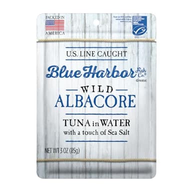 Blue Harbor Fish Co. Wild Albacore Tuna in Water with Sea Salt - 3 oz Pouch (Pack of 12) - Image 1