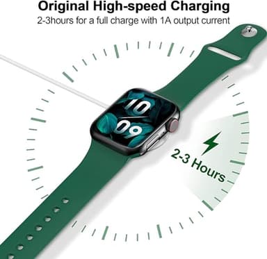 𝟐𝟎𝟐𝟓 𝐔𝐩𝐠𝐫𝐚𝐝𝐞𝐝 Magnetic Charging Cable for Apple Watch Charger,[USB C Port] Wireless Charging Cable Compatible with iWatch Series Ultra/10/9/8/7/6/SE/SE2/5/4/3/2[3.3FT]-White - Image 3