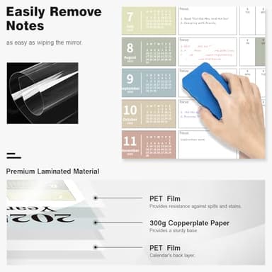 Ospelelf 2025 Wall Calendar Large 32'' x 48'' Dry Erase Laminated Calendar for Wall, 12 Month Big Family Calendar, Use July 2025 - June 2026 (Morandi) - Image 5