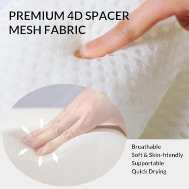 Bath Pillow Luxury Bathtub Pillow Bath Pillow for Head & Neck Support, Spa Cushion for Tub Relaxing Headrest with 4D Air Mesh Fabric and Non-Slip Suction Cups, Bath Accessories Spa Gifts - Image 4