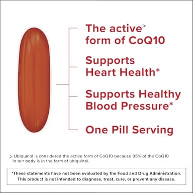 Qunol Ubiquinol CoQ10 200mg Softgels, Powerful Antioxidant for Heart and Vascular Health, Essential for Energy Production, Natural Supplement Active Form of CoQ10, 120ct Softgels - Image 2