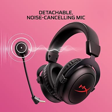 HyperX Cloud II Core Wireless - Gaming Headset for PC, DTS Headphone:X Spatial Audio, Memory Foam Ear Pads, Black - Image 6