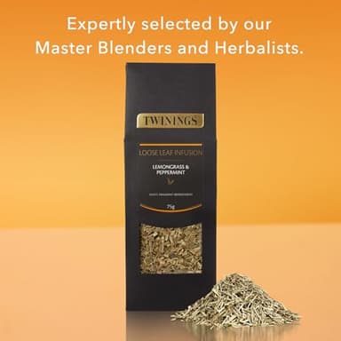 Twinings Lemongrass & Peppermint Loose Leaf Infusion Herbal Tea, 2.65 Ounce (75g) Pouch, Naturally Caffeine-Free, Enjoy Hot or Iced - Image 6