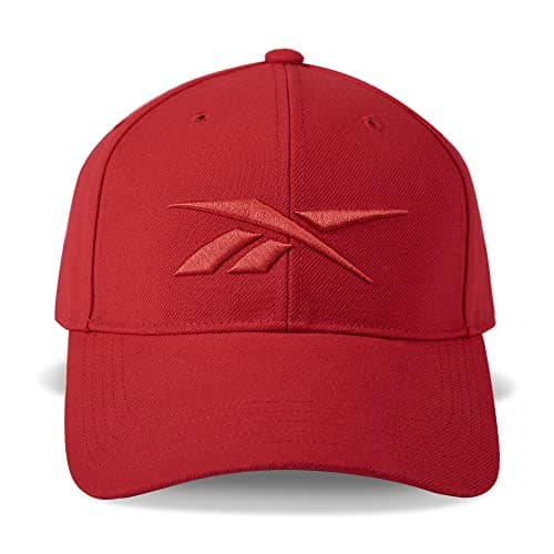 Reebok Vector Baseball Hat | Snapback | Six Panel | Casual | Everyday | Sun Protection | Lightweight | Breathable - Red - Image 1