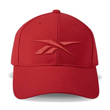 Reebok Vector Baseball Hat | Snapback | Six Panel | Casual | Everyday | Sun Protection | Lightweight | Breathable - Red - Image 1