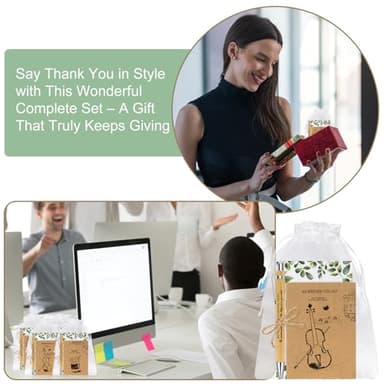 20 Sets Thank you Gift Motivational Pens Employee Appreciation Gifts Inspirational Personalised Bamboo Ballpoint Pens with Inspirational Cards Christmas Gift for Colleagues Teacher Volunteer Bulk Gift - Image 6