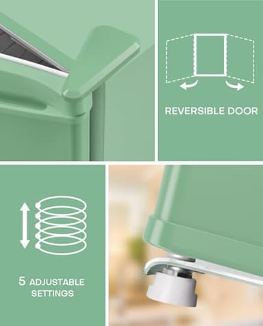 Upstreman 1.7 Cu.ft Mini Fridge with Freezer, Dorm Essentials, Adjustable Thermostat, Energy Saving, Low Noise, Single Door Compact Refrigerator for Dorm, Office, Bedroom, Mint Green-FR17 - Image 6