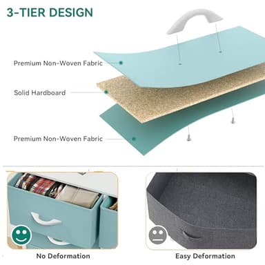 YITAHOME Fabric Dresser for Bedroom, Tall Storage 8 Drawers, Black Dresser & Chest of Drawers, Storage Drawer Organizer for Closet, Bedroom, Living Room - Image 6