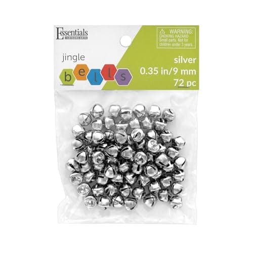 Essentials By Leisure Arts Arts Jingle Bells 9mm Silver 72pc - Image 1