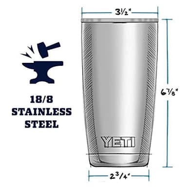 YETI Rambler 20 oz Tumbler, Stainless Steel, Vacuum Insulated with MagSlider Lid, Navy - Image 2