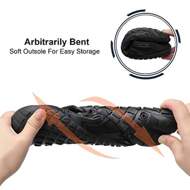 L-RUN Water Shoes for Men Wide Toe Aqua Socks Black M US (Women 14, Men 13)=EU46 - Image 6