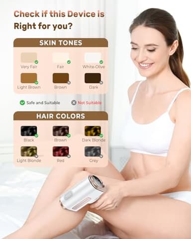 VivaEase Laser Hair Removal, 999,900+ Flashes IPL Hair Removal Device for Women and Men, Ice-Cooling Painless Laser Hair Removal, At-Home Hair Remover for Armpits Back Facial Legs Arms Bikini Line - Image 8