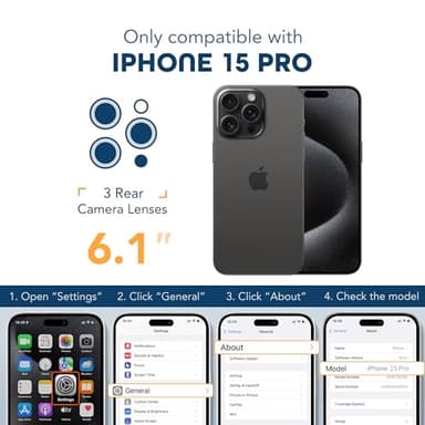 TIESZEN for iPhone 15 Pro Case, Compatible with MagSafe, Built-in Privacy Screen Protector and Camera Protection, Anti Spy Full Body Dustproof Shockproof Hard Phone Case 6.1", Black - Image 7