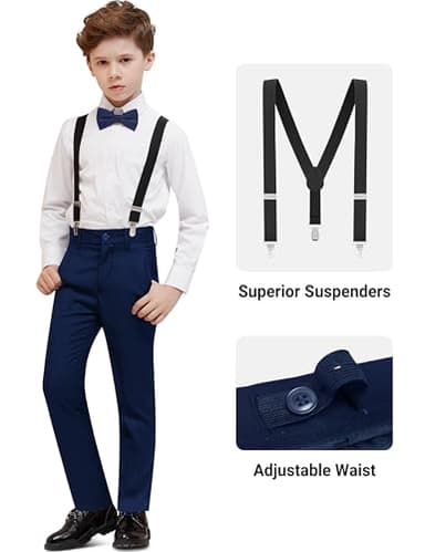 Amazingkitty Boys Husky Suit Set - Dark Blue Formal Boys Suit - Size 14 - Image 3