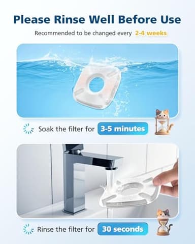 50 Pcs Cat Water Fountain Filters For Veken 95oz/2.8L, 67oz, 85oz, 135oz Dog Water Fountain Automatic Pet Fountain Dog Water Dispenser 25Pcs Pet Fountain Filter Replacement & 25Pcs Pre-Filter Sponges - Image 7