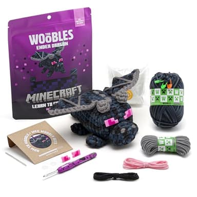 The Woobles Minecraft Crochet Kit – Beginner Crochet Kit for Adults & Kids, Easy Knitting Kit with Woobles Yarn, DIY Crafts, Crochet Animals, Minecraft Toys, Gift for Gamers & Crafters (Ender Dragon) - Image 1