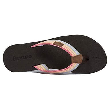 Pevino Women's Orthotic Flip Flops with Soft Waterproof Platform and Anti-Slip Sole,Casual Thong Sandals for Women,Comfortable Beach Sandals with Arch Support for Girl Ladies Brown Size 8 - Image 3