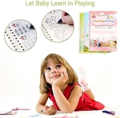 Magical Handwriting Workbooks Handwriting Practice Copybook, Handwriting Aid Magic Pen Reusable Copybook Grooves Template Design for Children Books Suitable for Children's Learning (6) - Image 7