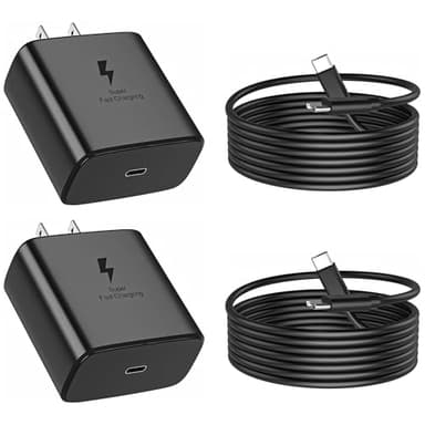 2025 New Super Fast Charger USB C, 2Pack 45W Type-C Android Phone Charger Fast Charging Cord Compatible with Samsung Galaxy S25 ultra/S25+/S25/S24 Ultra/S24/S23 Ultra/S23+/S23/S22 Ultra/S22+/S20 Ultra - Image 1