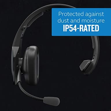 BlueParrott B550-XT Mono Bluetooth Wireless Headphones 96% Noise Canceling Over Head Trucker Headset with Mic, 100% Voice Control, IP54-Rated Protection, 24 hrs. Talk Time, Black - Image 8