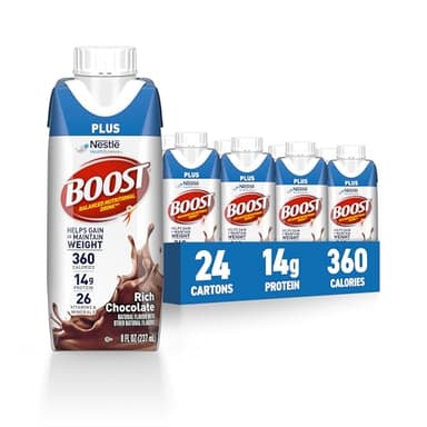 BOOST Plus Nutritional Drink, Rich Chocolate, 8 fl oz (Pack of 24) - Image 1