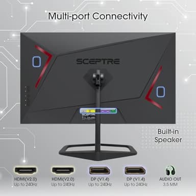 Sceptre New 24.5-inch Gaming Monitor up to 240Hz DP x2 HDMI x2 Build-in Speakers 2025 - Image 5