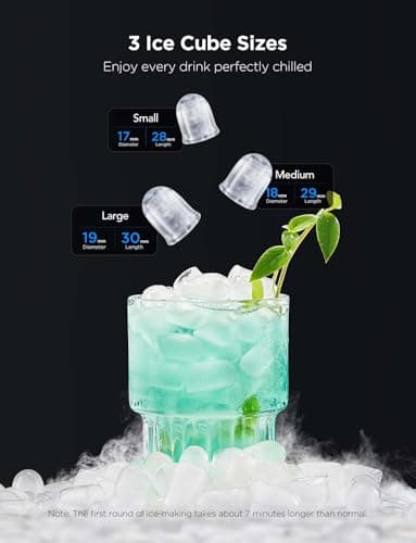 GoveeLife Smart Ice Maker Countertop, Portable Ice Machine with Voice Control, 9 Ice Cubes in 6 Minutes 3 Sizes, 26lbs/24Hrs, Self Cleaning RGB Lights, Quiet Ice Maker with Scoop for Kitchen Silver - Image 6