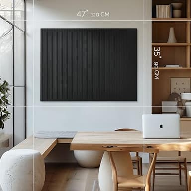 VIVELDA Large Cork Boards for Walls Black Felt Board Alternative - Slat Wall Paneling, Felt Bulletin Board Tiles for Office Decor, Push pin Board Office Wall Organizer -12-Pack (Black) - Image 2