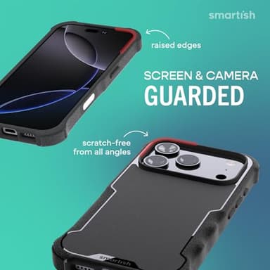 Smartish® iPhone 17 Pro MagSafe Case - Gripzilla Protective Magnetic Case [Rugged + Tough] Heavy Duty Grip Armored Cover w/Drop Tested Protection for Apple iPhone 17 Pro - Black Tie Affair - Image 6