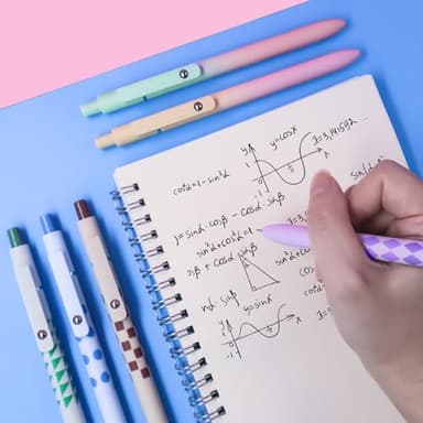 YOXMJDB Gel Pens,10 Pcs Medium Point Smooth Writing Pens Cute Pens for Women, High-End Series 0.7mm Black Ink Pens for Journaling Note Taking, School Office Supplies (10 Pcs Gradient and Geometric) - Image 4